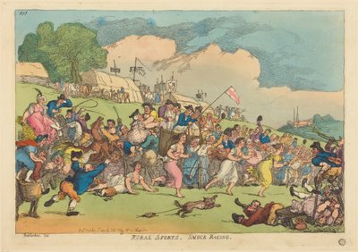 Sporty wiejskie. Wyścigi w fartuchach autorstwa Thomas Rowlandson