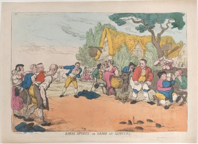 Sporty wiejskie lub gra w Quoits, 30 października 1811, 30 października 1811. autorstwa Thomas Rowlandson
