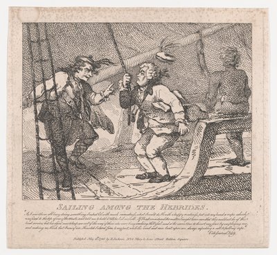Żegluga wśród Hebrydów Malownicze piękności Boswell, część druga, Ju..., 10 czerwca 1786. autorstwa Thomas Rowlandson