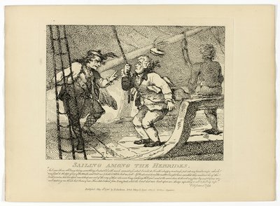 Żeglowanie wśród Hebrydów, z podróży Boswella po Hebrydach autorstwa Thomas Rowlandson