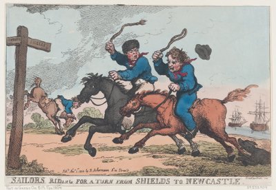 Żeglarze jadą na zmianę z Shields do Newcastle, 1 listopada 1804 r., 1 listopada 1804 r. autorstwa Thomas Rowlandson