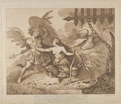 Szatan, grzech i raj śmierci utracony, księga 2, po 1790., po 1790. autorstwa Thomas Rowlandson