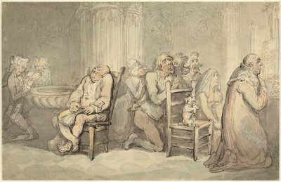 Scena we francuskim kościele autorstwa Thomas Rowlandson