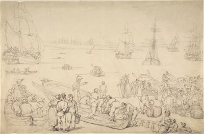 Port morski autorstwa Thomas Rowlandson