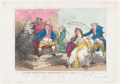 Tajny wpływ kierujący nowym P-l-t [Parlament], 18 maja 1784., 18 maja 1784. autorstwa Thomas Rowlandson