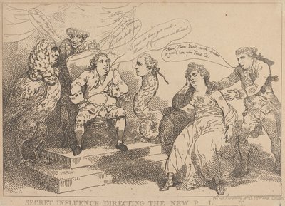 Ukryty wpływ kierujący nowym parlamentem autorstwa Thomas Rowlandson