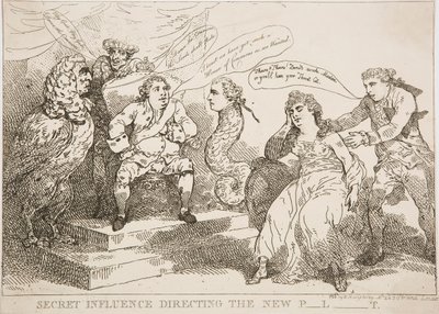 Tajny wpływ kierujący nowym P-l-t autorstwa Thomas Rowlandson