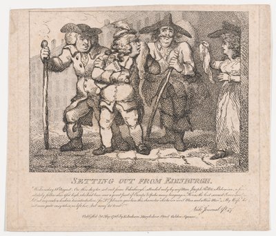 Wyruszając z Edynburga Malownicze piękności Boswell, część druga, maj..., 30 maja 1786. autorstwa Thomas Rowlandson