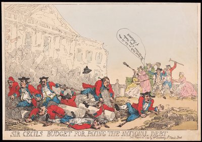 Budżet Sir Cecila na spłatę długu narodowego, wyd. 1784 (grawerowanie ręcznie kolorowane) autorstwa Thomas Rowlandson