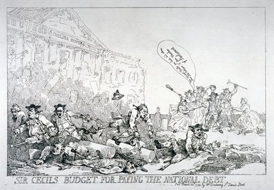 „Budżet sir Cecilsa na spłatę długu narodowego”, 1874. autorstwa Thomas Rowlandson