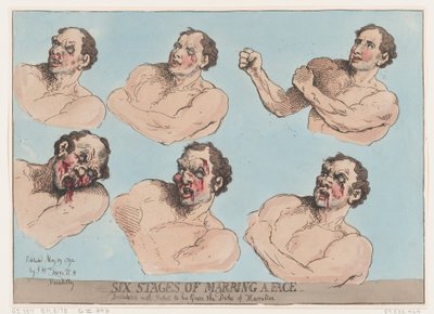 Sześć etapów oszpecania twarzy, 29 maja 1792., 29 maja 1792. autorstwa Thomas Rowlandson