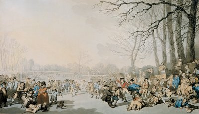 „Łyżwiarze na serpentynach”, 1784 autorstwa Thomas Rowlandson