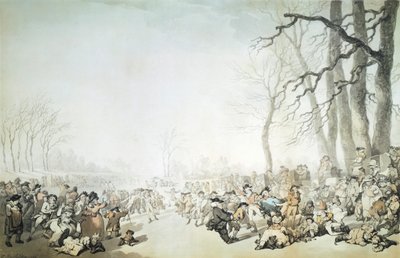 „Łyżwiarze na serpentynach”, City of Westminster, Londyn, 1786. autorstwa Thomas Rowlandson