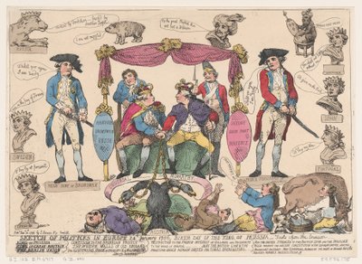 Szkic polityków w Europie, Urodziny Króla Prus, 10 lutego 1786., 10 lutego 1786 autorstwa Thomas Rowlandson