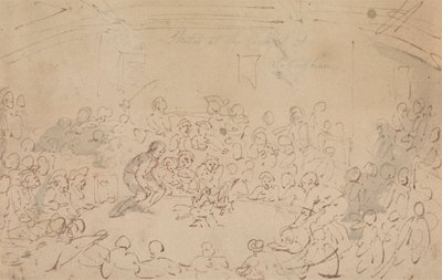 Naszkicowany w kokpicie w Nottingham autorstwa Thomas Rowlandson