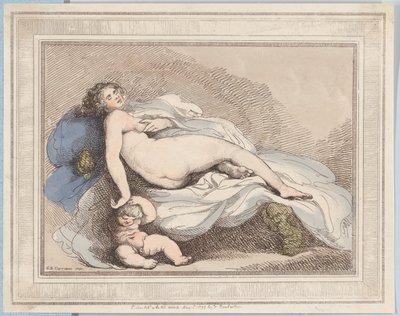 Śpiąca Wenus i Miłość, 1799., 1799. autorstwa Thomas Rowlandson