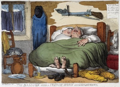 Chrapanie śpiącej pary - karykatura Rowlandsona autorstwa Thomas Rowlandson