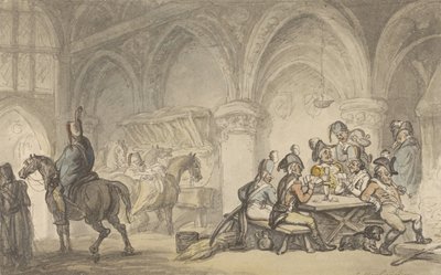 Żołnierze bawiący się w gospodzie autorstwa Thomas Rowlandson