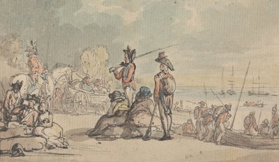 Żołnierze wsiadają na pokład autorstwa Thomas Rowlandson