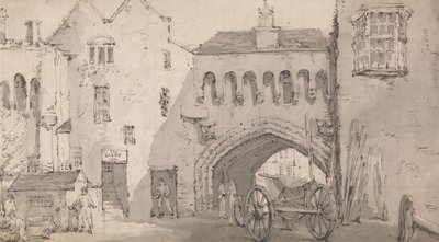 Southampton, „Watergate” i „Globe Inn” autorstwa Thomas Rowlandson