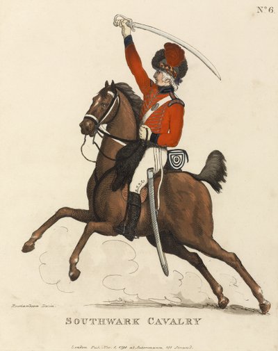 Kawaleria Southwark, c.1799 (kolorowa akwatinta) autorstwa Thomas Rowlandson