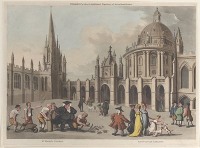 Kościół Mariacki, Biblioteka Radcliwska, 31 października 1811, 31 października 1811. autorstwa Thomas Rowlandson