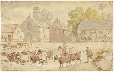 Stanley St. Leonard Church, Gloucestershire autorstwa Thomas Rowlandson