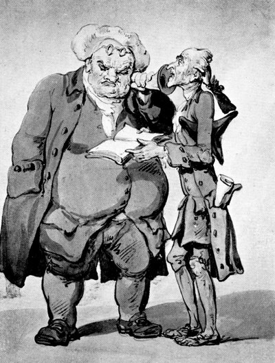 Głodujący poeta i wydawca, koniec XVIII wieku. autorstwa Thomas Rowlandson