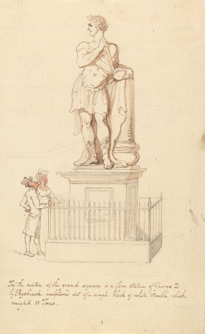 Pomnik Jerzego II w Greenwich autorstwa Thomas Rowlandson