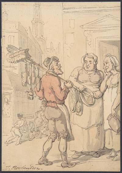 Scena uliczna: sprzedawca pędzli autorstwa Thomas Rowlandson