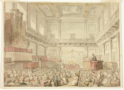 Studium dla Royal Chapel, Whitehall, z Microcosm of London autorstwa Thomas Rowlandson