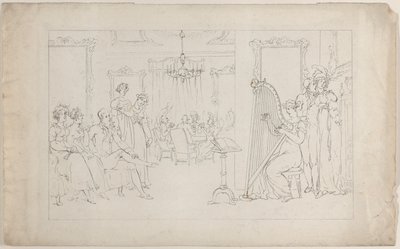 Słodki jest głos, którego moce mogą poruszyć I wezwać do miłości serce włóczęgi..., 1 września 1817. autorstwa Thomas Rowlandson