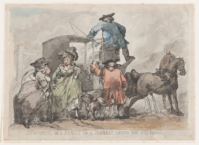 Sympatia, czyli rodzina w podróży kładzenie kurzu, 12 lipca 1784 r., 12 lipca 1784 r. autorstwa Thomas Rowlandson
