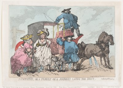 Sympatia, czyli rodzina w podróży kładzenie kurzu, 12 lipca 1784 r., 12 lipca 1784 r. autorstwa Thomas Rowlandson
