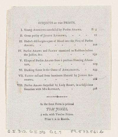 Spis treści: Przygody Josepha Andrewsa i jego przyjaciela Pana Abrahama Adamsa, 1792., 1792 autorstwa Thomas Rowlandson