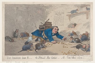 Apostata Jack Robinson, Polityczny łapacz szczurów-NB. Szczury wzięte do życia!, mar..., 1 marca 1784 r. autorstwa Thomas Rowlandson