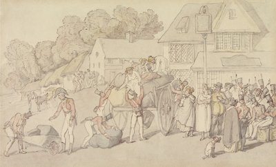 Przybycie oddziału milicji do gospody autorstwa Thomas Rowlandson