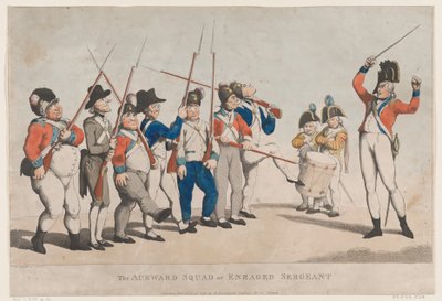 Niezgrabny oddział lub wściekły sierżant, 17 lipca 1798, 17 lipca 1798. autorstwa Thomas Rowlandson