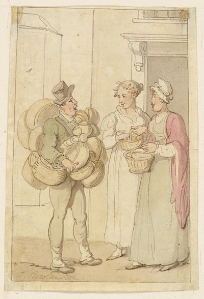 Sprzedawca koszyków autorstwa Thomas Rowlandson