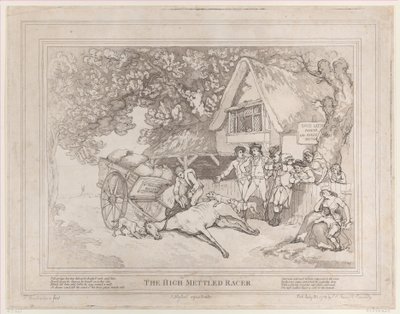 Koń powozowy z „Życia konia wyścigowego” lub „Szlachetny wyścigowiec”, 20 lipca..., 20 lipca 1789 autorstwa Thomas Rowlandson
