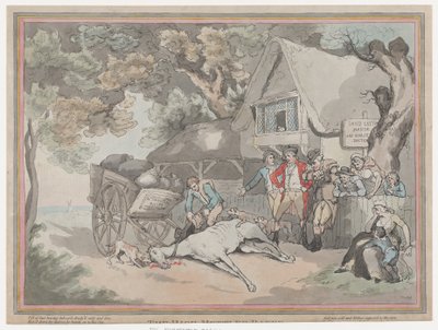 Koń powozowy z „Życia godziny wyścigowej” lub „Wybitny wyścigowiec”, 2 lipca…, 20 lipca 1789. autorstwa Thomas Rowlandson