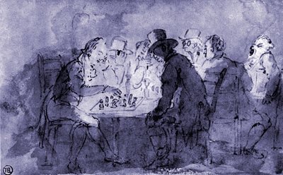 „Gracze szachów” autorstwa Thomas Rowlandson