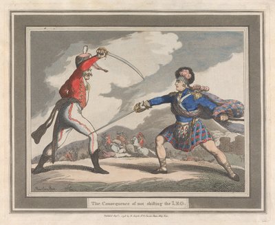 Konsekwencje niezmiany pozycji nogi autorstwa Thomas Rowlandson