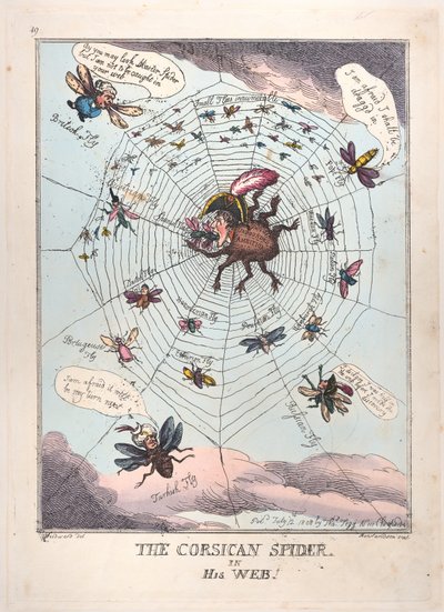 Korsykański Pająk w swojej sieci!, 12 lipca 1808 r., 12 lipca 1808 r. autorstwa Thomas Rowlandson