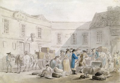 Izba Celna w Boulogne (wc piórkiem i szarym tuszem, ołówek na papierze) autorstwa Thomas Rowlandson