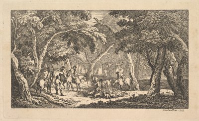 Śmierć - Polowanie na lisy - Scena krajobrazowa, 1787. autorstwa Thomas Rowlandson