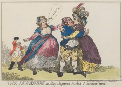 Devonshire, czyli najbardziej zatwierdzona metoda zabezpieczania głosów, 12 kwietnia 1784, 12 kwietnia 1784. autorstwa Thomas Rowlandson