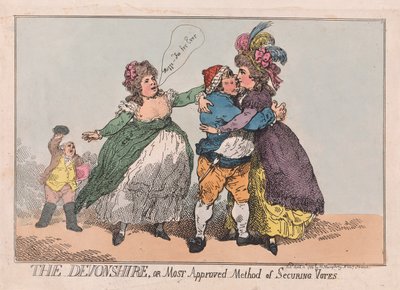 Devonshire, czyli najbardziej zatwierdzona metoda zabezpieczania głosów, wyd. 1784 (grawerowanie ręcznie kolorowane) autorstwa Thomas Rowlandson