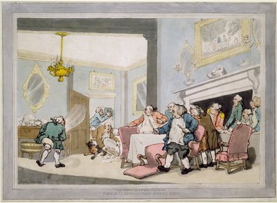 Rozczarowani Epikurzy, wyd. William Holland, 1790 (kolorowa akwaforta) autorstwa Thomas Rowlandson