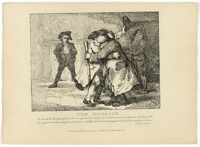 Uścisk, z podróży Boswella po Hebrydach autorstwa Thomas Rowlandson